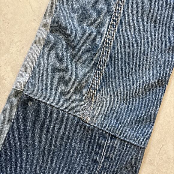 Levis Re/Done Button Fly Jeans Women’s Sz 24 Relaxed Blue Patchwork Indigo 27” - Picture 12 of 13